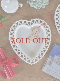 フランス ミルクガラス製 デザートプレート