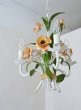 画像10: フランス オレンジのお花がかわいい アイアンシャンデリア (10)