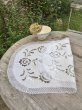 画像8: フランス お花の刺繍が 素敵なテーブルクロス (8)