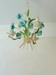 画像3: フランス ブルーのお花が素敵な アイアンシャンデリア (3)