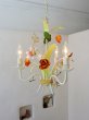 画像14: フランス 2種類のお花がかわいい アイアンシャンデリア (14)
