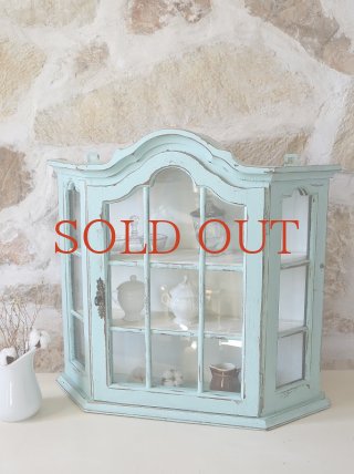 フランスアンティーク 飾り棚 ウォールキャビネット ガラス