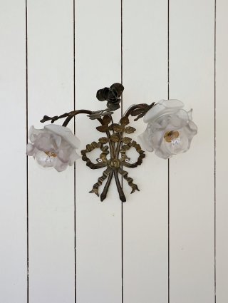 フランス　アンティーク　オパリンガラス　ウォールランプ　レア フランス アンティーク オパリンガラス ウォールランプ レア