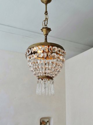 アンティークホワイトのシャンデリア✨USA製　デッドストック アンティークホワイトのシャンデリア✨USA製 デッドストック