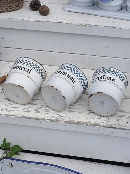 画像9: フランス 格子柄がかわいいホーロー製 サボンラック (9)