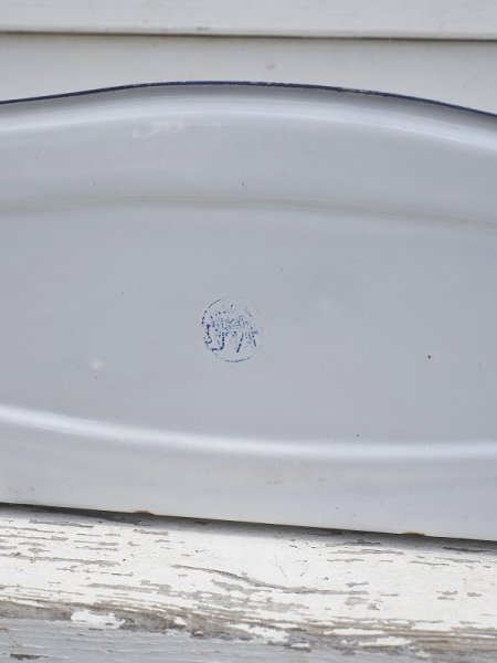 画像16: フランス 格子柄がかわいいホーロー製 サボンラック (16)