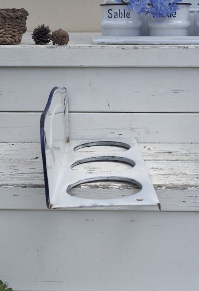 画像14: フランス 格子柄がかわいいホーロー製 サボンラック (14)