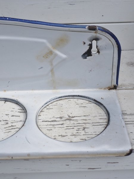 画像13: フランス 格子柄がかわいいホーロー製 サボンラック (13)