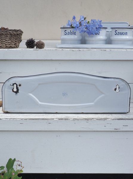 画像15: フランス 格子柄がかわいいホーロー製 サボンラック (15)