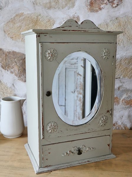 画像9: フランス デザインがかわいい ウォールミラーキャビネット (9)
