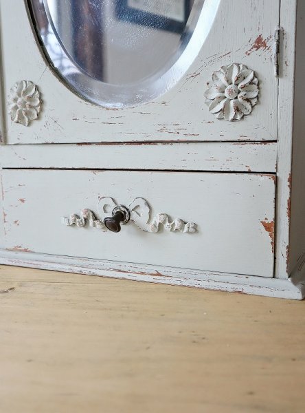 画像7: フランス デザインがかわいい ウォールミラーキャビネット (7)