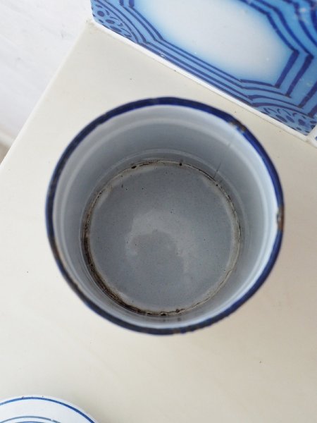 画像9: フランス サキソニー柄ホーロー製 キャニスター (9)