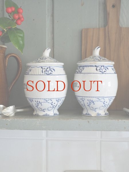 画像8: フランス サキソニー柄陶器製 スパイスポット ２個セット (8)