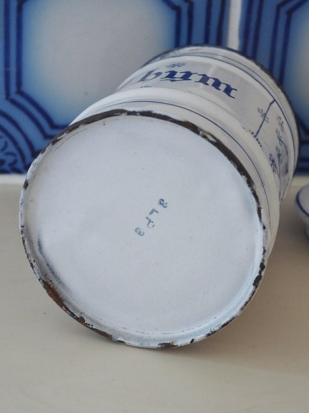 画像13: フランス サキソニー柄ホーロー製 キャニスター (13)