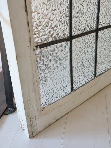 画像13: イギリス ギザギザガラスが大人っぽい カラーレスステンド (13)