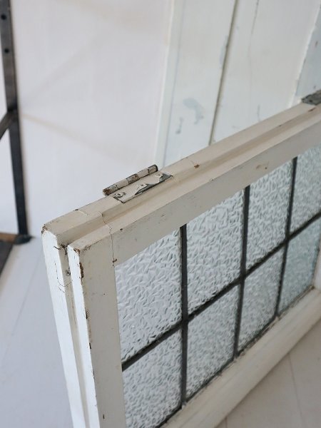 画像6: イギリス ギザギザガラスが大人っぽい カラーレスステンド (6)