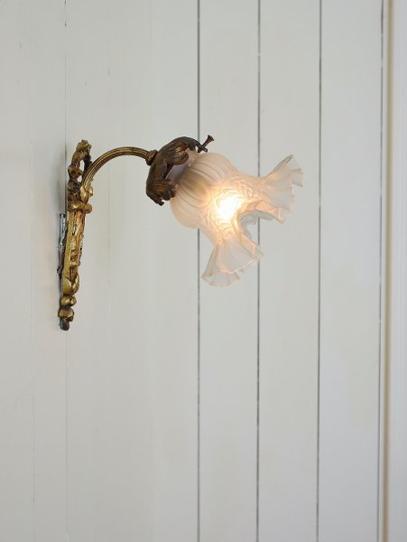 画像2: フランス 薔薇がかわいい 1灯ウォールライト (2)