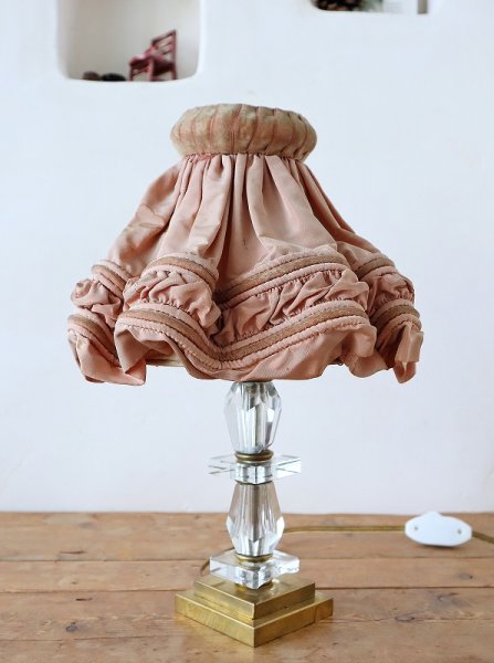 画像10: フランス ガラスのスタンドが素敵な テーブルランプ (10)