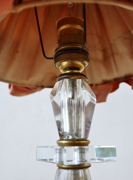 画像7: フランス ガラスのスタンドが素敵な テーブルランプ (7)