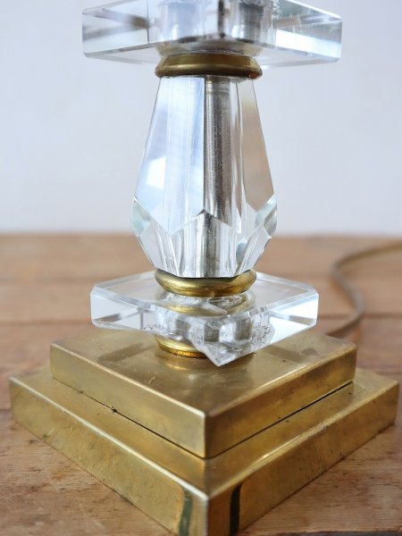 画像8: フランス ガラスのスタンドが素敵な テーブルランプ (8)