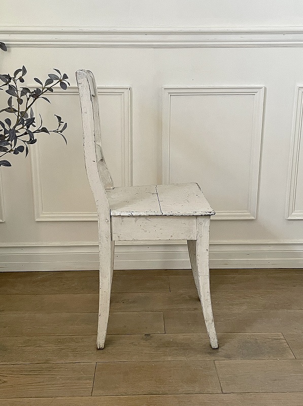 フランスアンティークシャビーホワイトアンティークチェア - 椅子