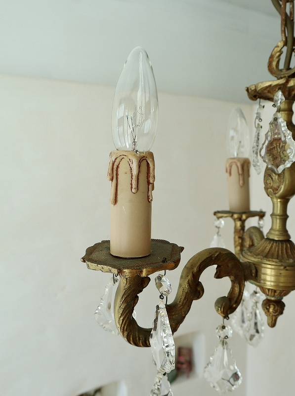*️⃣プロフ必読❗️アンティーク ブラス 真鍮 フランス シャンデリア 照明 ランプ